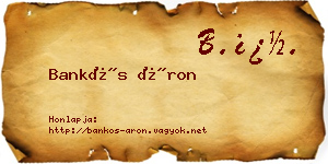 Bankós Áron névjegykártya