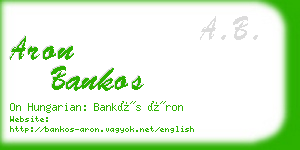 aron bankos business card